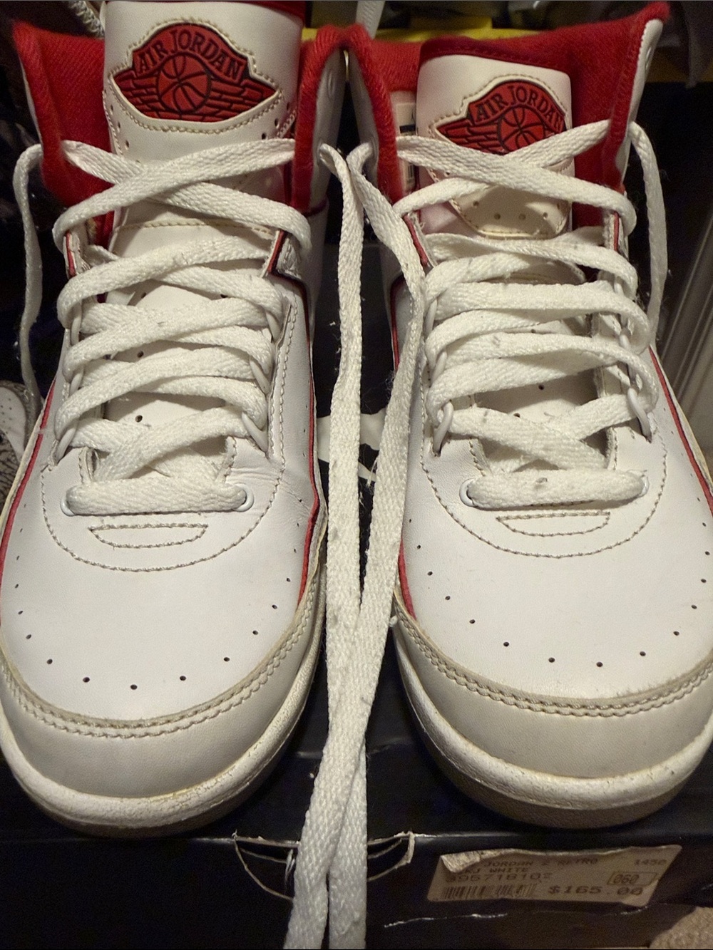 Nike Kids White and Red High-Top Sneakers